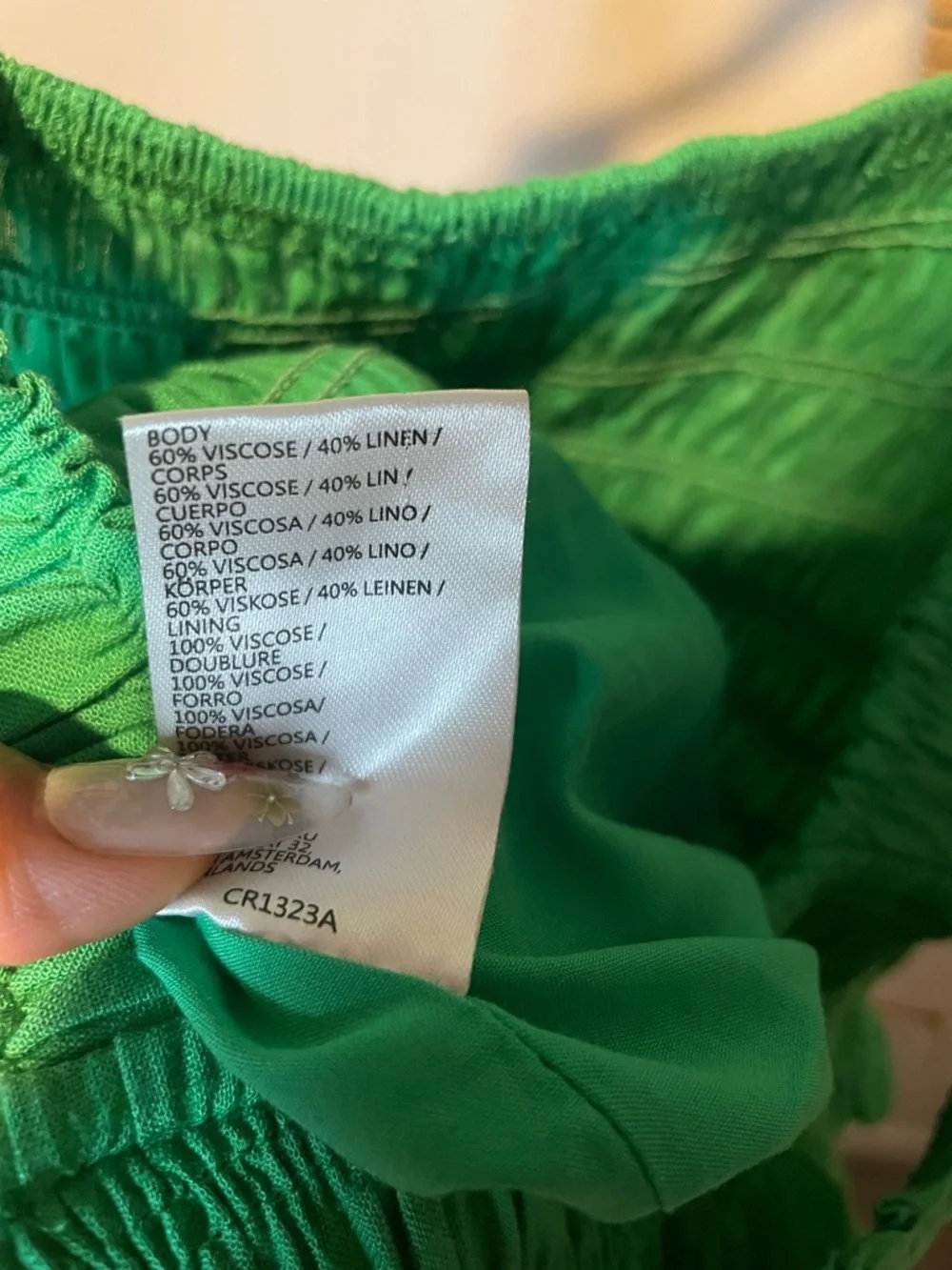 If By Sea Smocked Anthropologie Square-Neck Smocked Linen Blend Jumpsuit Medium - Picture 6 of 7